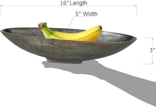 Red Co. 16” Long Oval Decorative Aluminum Metal Pedestal Centerpiece Bowl in Silver Finish - Image 5