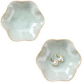 JAMEND CLXP 2PCS Lotus Leaf Shape Ring Holder Dish, Small Key Bowl, Ceramic Trinket Tray Jewelry Dish Organizing Necklace Earrings for Mom Friend Sister, All Jewelries Are NOT Included, Light Green.… by JAMEND+CLXP
