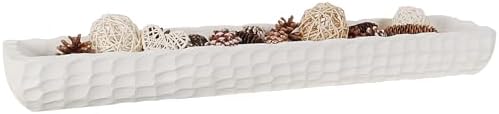 Oakrain 30" Large Decorative Bowl for Home Decor, Long White Dough Bowl by Oakrain
