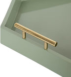 Kate and Laurel Lipton Modern Hexagon Tray; 18 x 18; Sage Green with Gold Handles; Midcentury Decorative Serving Tray for Storage and Display in Living Room Decor Scheme - Image 4