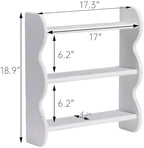 100% Solid Wood Wall Shelf 3-Tier, Vintage Shelves Wall Mounted Storage Rack, Farmhouse Trinket Shelf Home Decor Display Shelves for Apartment, Living Room, Bathroom and Bedroom - Image 3