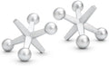 4 Inch Silver Jacks Decor Set of 2 by AMOIENSIS