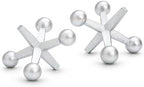 4 Inch Silver Jacks Decor Set of 2 by AMOIENSIS