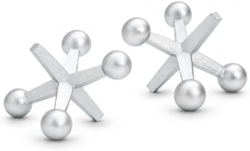 4 Inch Silver Jacks Decor Set of 2 by AMOIENSIS