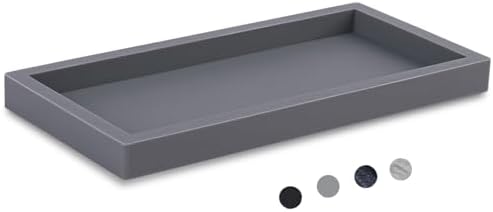 Silicone Bathroom Vanity Tray Dish Soap Holder Sink Organizer, Grey by Heagoale