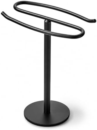 Matte Black Hand Towel Holder Stand,13 Inch Tall Free-Standing Towel Rack, SUS304 Stainless Steel Towel Bar Rack Stand, Tower Bar for Bathroom Kitchen Vanity Countertop… by BTHRMHW
