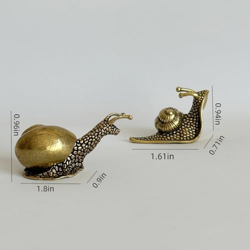 3Pcs Brass Snail Statue Set,Vintage Mini Copper Figurines for Desk Garden - Image 4