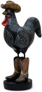 Cowboy Rooster Statue, Farmhouse Kitchen Decor, 11.9 in by ZHAOXIANG