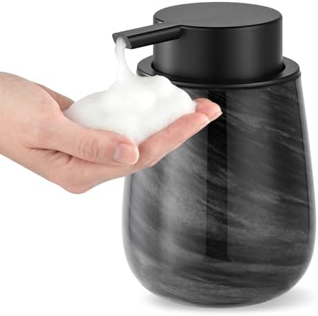 Modern Glass Marble Foam Hand Soap Dispenser,Black Soap Dispenser by NEWHENGS