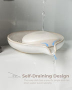 Zoeeker Soap Dish with Drainage, Ceramic Self Draining Bar Soap Holder - Image 4