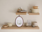Cottage core Goose Oval Wall Art, Pink Floral Striped Nursery Wall Decor - Image 4
