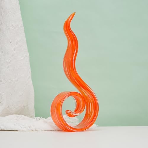 11.4" Tall Hand Blown Glass Sculpture, Murano Style Art Glass Figurine, Modern Coastal Home Decor Accent for Shelf, Table, TV Stand, Living Room Decoration - Image 6