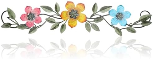 Wesiti Metal Flower Wall Art Decor Vintage Wrought Scroll, Bright Color by Wesiti