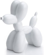 4 Inch Matte White Balloon Dog Sculpture by AMOIENSIS