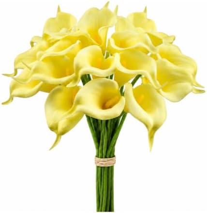 Mandy's 20pcs Light Yellow Calla Lily Artificial Flowers by Mandys