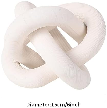 Wood Knot Chain Link Decor - 3 Link Boho Wooden Hand Carved Decorative Wooden Links Knots for Coffee Table Entryway Modern Farmhouse Shelf Decoration - Image 4