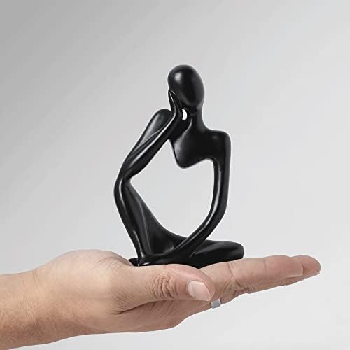 BrownLove 3pcs Decor Blcak Thinker Statue Abstract Art Sculpture，Resin Collectible Figurines for Home Living Room Office Shelf Decoration - Image 5