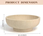 YMXYJM Decorative Resin Bowl, Large Fruit Bowl, Artificial Travertine Beige - Image 2