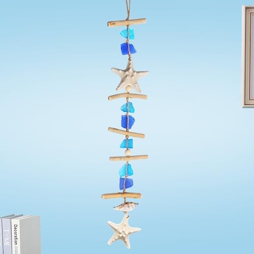 JQAQJU Sea Glass Beach Room Decor, Coastal Wall Decor with Starfish by JQAQJU