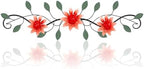 KHJCXS Metal Wall Art Modern Minimalist Metal Flowers Indoor Decor Horizontal Wall Art Iron Artwork,for Over Door,Bedroom,Living Room,Kitchen,Office Scroll Decor(Red) by WelcometoKHJCXS