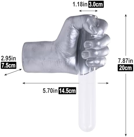 Silvery Wall Sculptures, Hand Vases Home Decor, Wall Mount Art Sculpture, Unique Wall Art Statue, Funky Flower Vase Decorations, Modern Eclectic Hanging Decor,Glass Test Tube Vase (Silvery) - Image 2