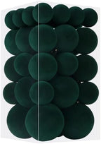 46Pcs Velvet Christmas Ball Ornaments Set - Flocked Shatterproof Christmas Tree Decorations Classic Hanging Ornaments with Rope for Xmas Wreath Holiday Home Decor (Multi-Size, Dark Green) by Unknown