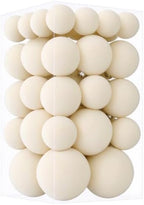 46Pcs Velvet Christmas Ball Ornaments Set - Flocked Shatterproof Christmas Tree Decorations Classic Hanging Ornaments with Rope for Xmas Wreath Holiday Home Decor (Multi-Size, Cream) by Unknown