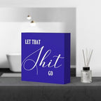 Funny Bathroom Decor Blue Wood Box Sign, Humorous Farmhouse Toilet Sign with Quote, Restroom Shelf Decor for Guest Bath, Tabletop Countertop - Image 4