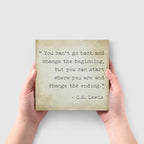 Inspirational Quotes Office Decor for Men, Rustic Wooden Block Plaque Box Sign for Home Office Desk Shelf Table, Motivational Wall Decor Inspirational Gifts for Women Men Friends - C.S. Lewis - Image 4