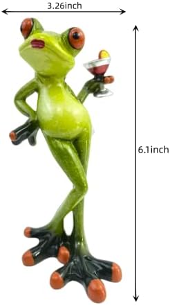 VVGIFTS Frog Figurines Cute Craft Resin Frog Statue for Home Bathroom Decor - Image 4