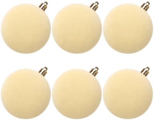 4IN Velvet Ornaments for Christmas Tree,6PCS Large Christmas Ornament Set by Senjie