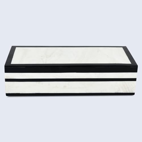 Handicrafts Home Black & White Remote Control Box with Lid, 10x4.5x2.5 In - Image 5
