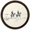 CFFJLHN Vintage Western Cowboy Framed Wall Art Decor Classy Western Decor, Rustic Country Southwest Cowboy Riding Horse Round Wall Art Hanging Decorations for Home Bedroom Living Room, 10x10 Inch by Unknown