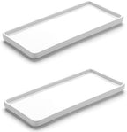 Gurygo 2 Pack 6" Bathroom Tray for Counter - Ceramic Vanity Trays for Bathroom - Small Rectangle Ceramic Tray - Kitchen Soap Trays for Kitchen Counter (White, Set/2) by FocusonHomeKitchen
