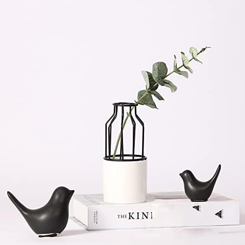 FANTESTICRYAN Small Birds Statues Home Decor, Modern Style, Black, S&L 2pcs - Image 6