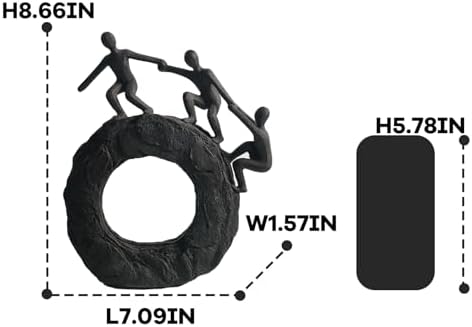 Abstract Sculptures - Living Room and Office Dynamic Climbing Wall Character Decoration, Black Statue 7x8x1.5 inches Elegant Black Home Decoration Gift Creativity - Image 5