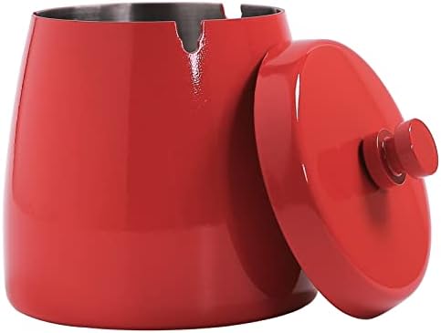 Ashtray with Lid for Cigarette, Stainless Steel Smokeless Odorless Windproof Ashtrays for Home Office Tabletop Outside Patio Outdoor Balcony(3.54''x2.8''x3.38'') by INONE