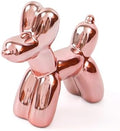 Notakia Cute Ceramics Pink Balloon Dog Statue Crafts Living Room Desktop Decorations,Handmade Modern Small Ceramic Animal Statue Ornament Home Decor Accents (Pink Balloon Dog) by Notakia