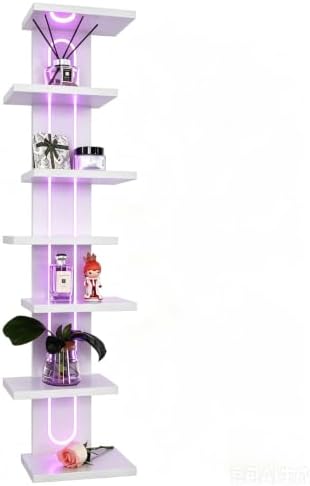 Homaterial 7-Tier Floating Wall Shelves with Led Lights, White by Homaterial