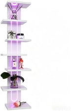 Homaterial 7-Tier Floating Wall Shelves with Led Lights, White by Homaterial