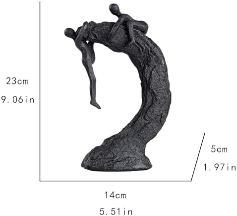 Hebdids Modern Art Sculpture - Living Room and Office Dynamic Climbing Wall Character Decoration, Black Statue,9 x 5.51 x 1.97inches Elegant Black Home Decoration Gift - Image 4