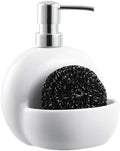RQYIXI 2-in-1 Ceramic Soap Dispenser with Sponge Holder,White,25 Oz by RQYIXI