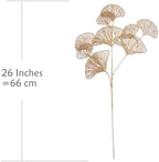 Christmas Artificial Plants Decoration 26" Tall, CATTREE Fake Plastic Golden Apricot Leaves Simulation Ginkgo Leaf Grass for Wedding Party Indoor DIY Home Office Table Centerpieces Decor Gold - 2 Pack - Image 5