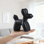 Notakia Cute Ceramics Black Balloon Dog Statue Crafts Living Room Desktop Decorations,Handmade Modern Small Ceramic Animal Statue Ornament Home Decor Accents (Black, Large) - Image 5