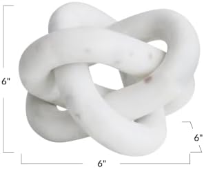 Bloomingville Decorative Interlocking Marble Chain with 3 Links, White - Image 2