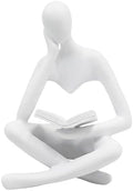 Jinkoozz Reading Women Statue, Thinker Sculptures, Abstract Art Ornament, Modern Aesthetic Figurine Decoration, Suitable for Home Living Room Bedroom Office Shelf Table Desk Bookshelf Decor by Jinkoozz