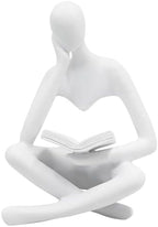 Jinkoozz Reading Women Statue, Thinker Sculptures, Abstract Art Ornament, Modern Aesthetic Figurine Decoration, Suitable for Home Living Room Bedroom Office Shelf Table Desk Bookshelf Decor by Jinkoozz