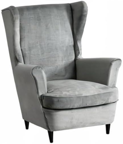 HAOYONG Velvet Wingback Armchair Covers 2-Piece Elastic Stretch Wingback Chair - Image 8