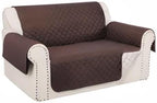 Reversible 45" Small Loveseat Sofa Covers, Chocolate/Beige | Loveseat Covers - Image 8