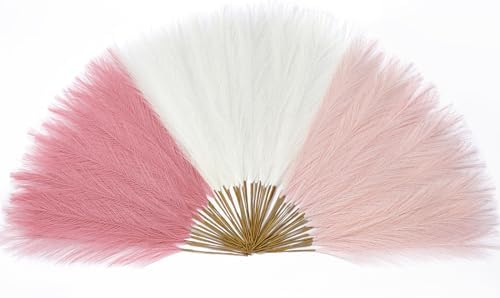 Serwalin 60PCS 17.7" Pink Pampas Grass Boho Feathers Decor for Home Decor by Serwalin
